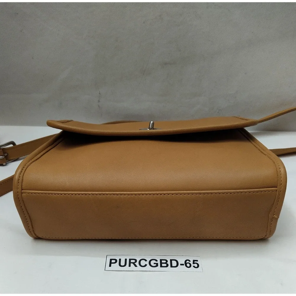 Coach Tan Camel Leather Turnlock Flap Closure Crossbody Bag - Vintage